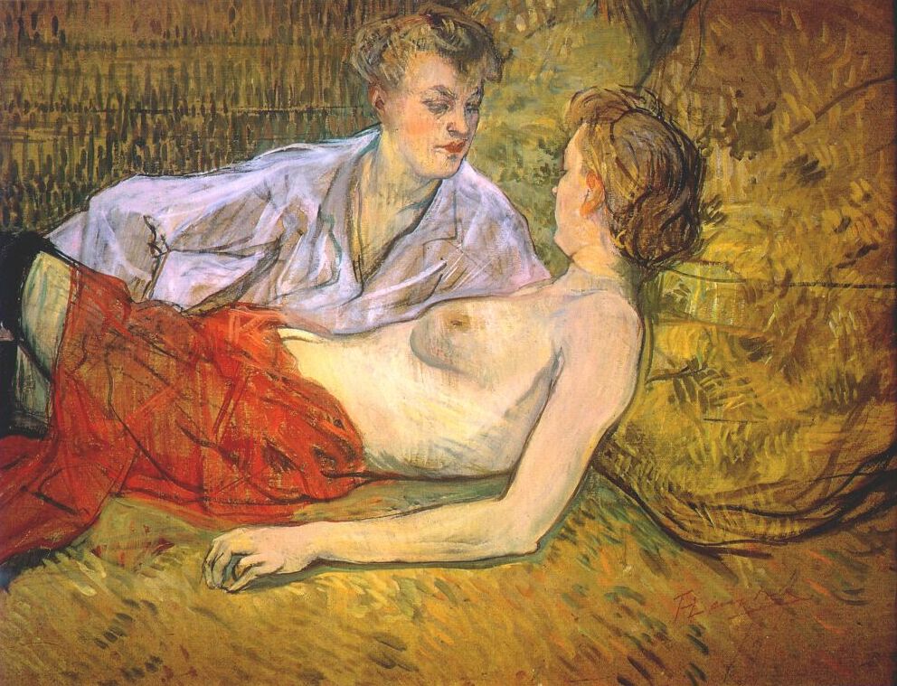 The Two Girlfriends by Henri de Toulouse-Lautrec, c.1894-5